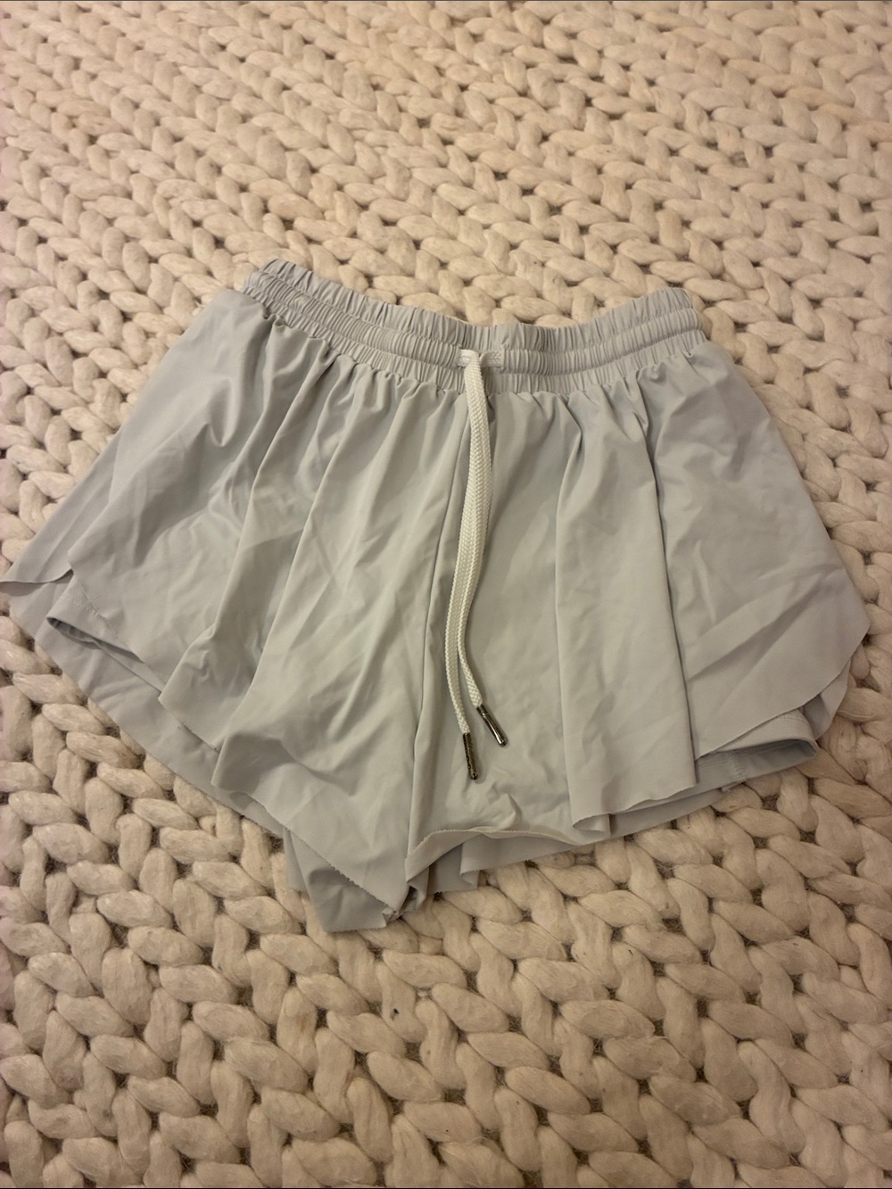 Amazon Light Gray Women's Athletic Shorts with Drawstring Waist